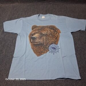 Vintage Cotton Grove American Wildlife Grizzly T Shirt Size XL 90s Big Graphic